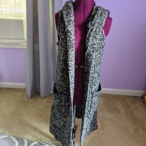 Knitted Hooded Cardigan Gray S